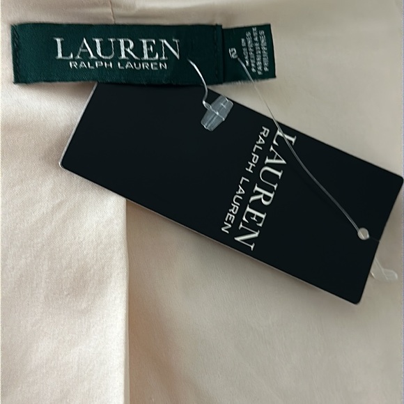 Lauren Linen-Blend Notch Lapel Single Button Lined Tailored Peach Blazer - Picture 7 of 9